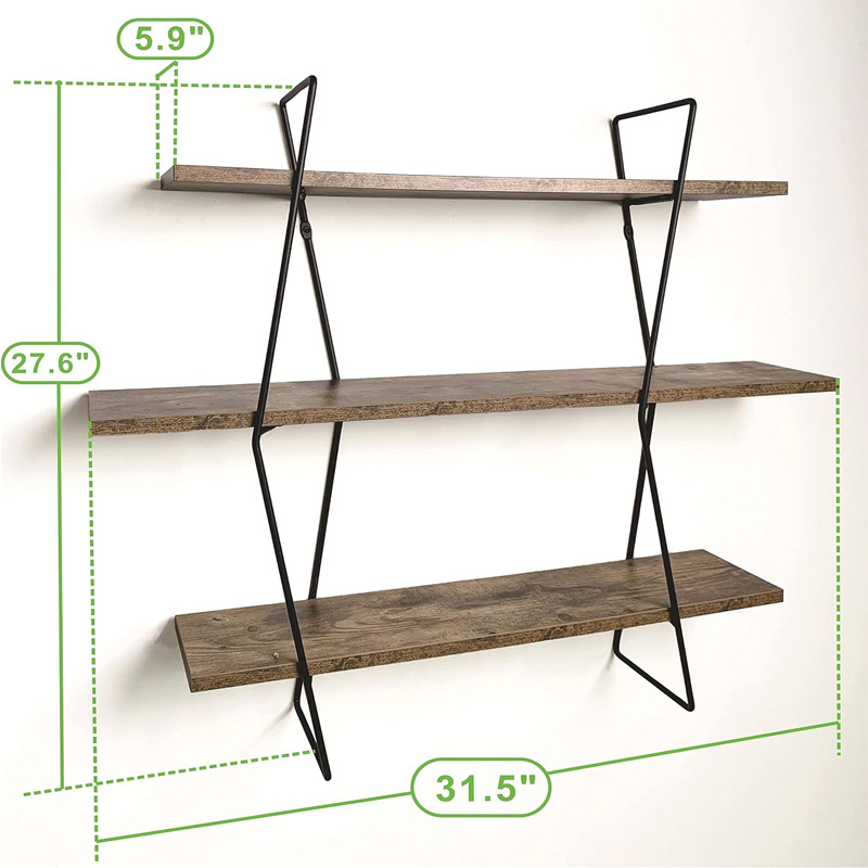 Floating Shelf Wall Mounted for Home Wall Display Bookshelf Storage Rack for Organization 3 Tiered Wall Shelf