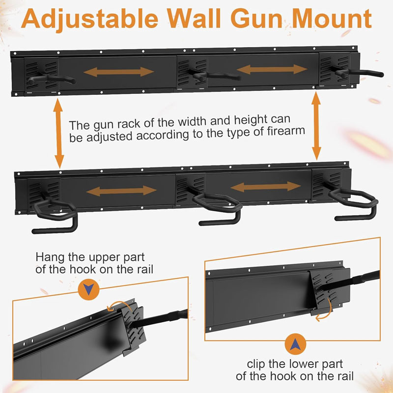 Hidden Gun Storage  Indoor Concealment Furniture  Safe Wall Decor  Indoor  Racks, Upgraded Heavy Duty Steel Gun Rack