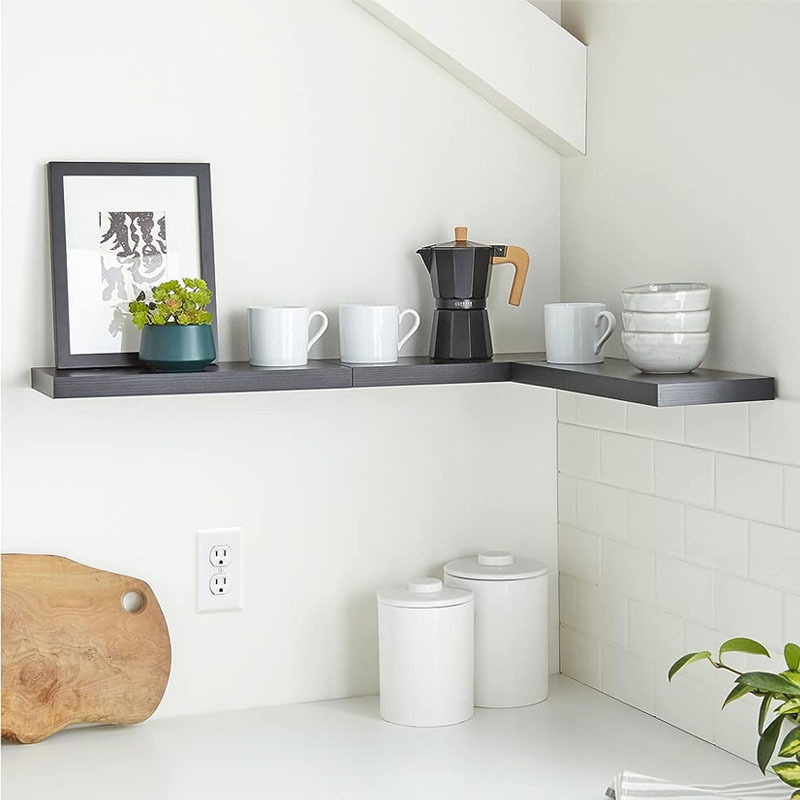 Farmhouse Decor Wall Shelves Wall Mounted Rustic Beautiful Black Wood Shelves for Bathroom Floating Shelves