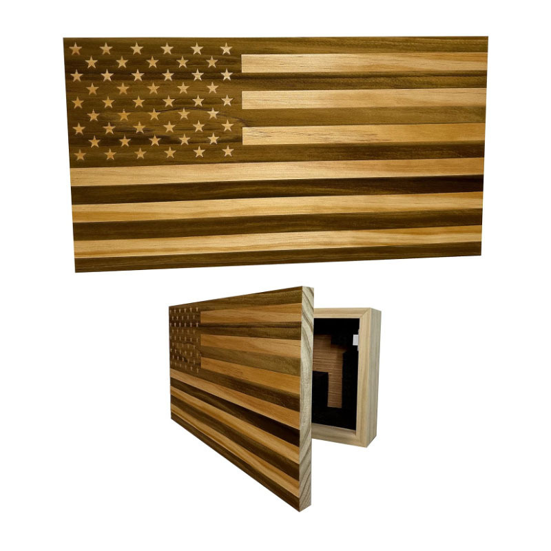 Hidden Gun Storage American Flag Concealment Shelves Freedom Cabinet American Flag Concealed Gun Cabinet