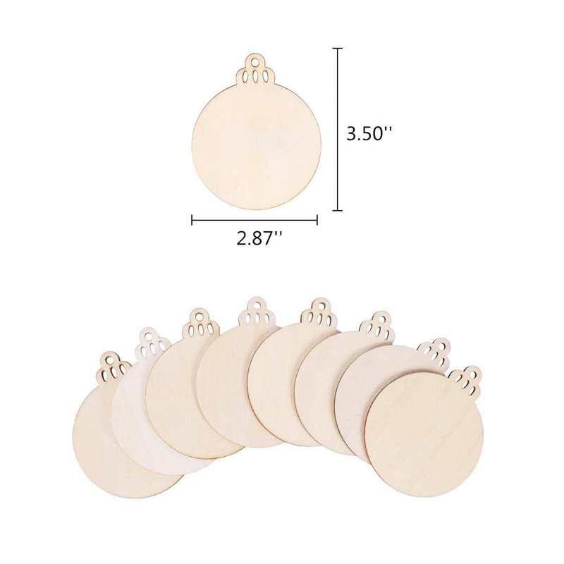 Unfinished Wood Slices Circles for Crafts Round Centerpieces Discs Holiday Hanging Decorations Christmas Wooden Christmas