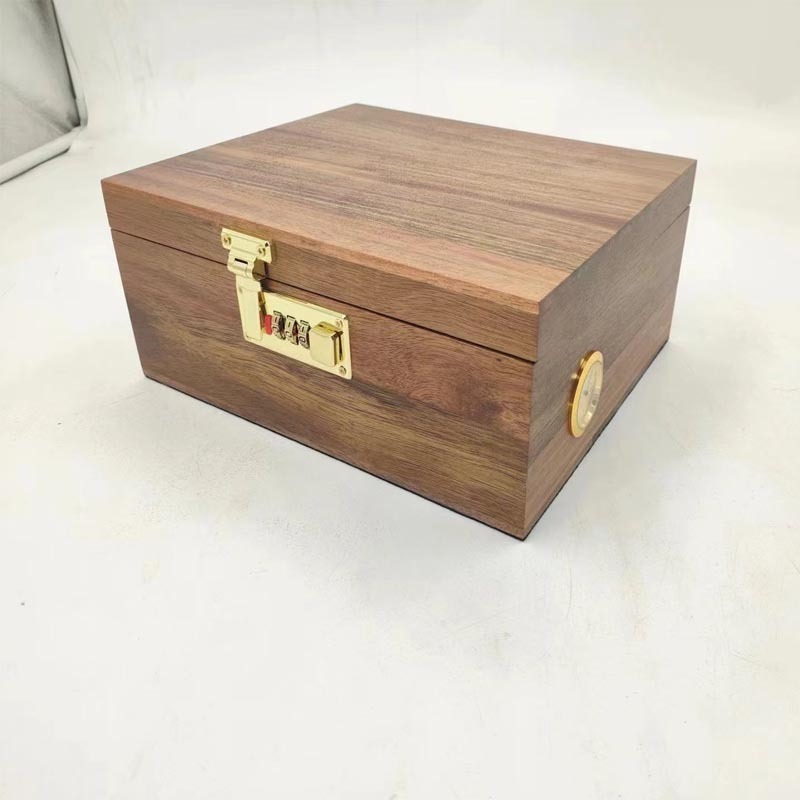 Large Bzz Box (Stash Box, Bamboo) with Bamboo Rolling Tray 3 Hygrometer Stash Jars - Lock Box -Organizer - Smell Proof