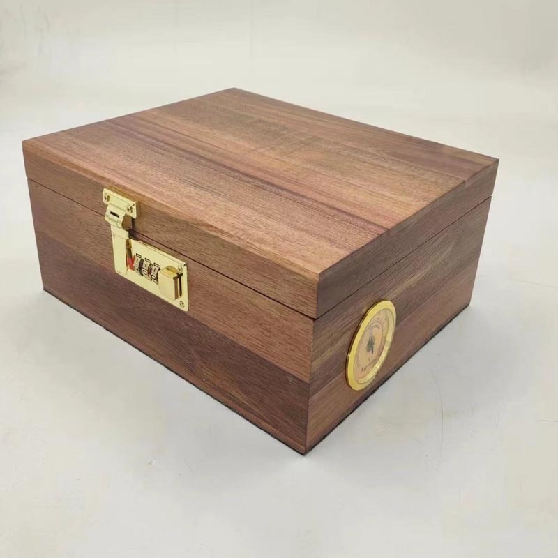 Large Bzz Box (Stash Box, Bamboo) with Bamboo Rolling Tray 3 Hygrometer Stash Jars - Lock Box -Organizer - Smell Proof