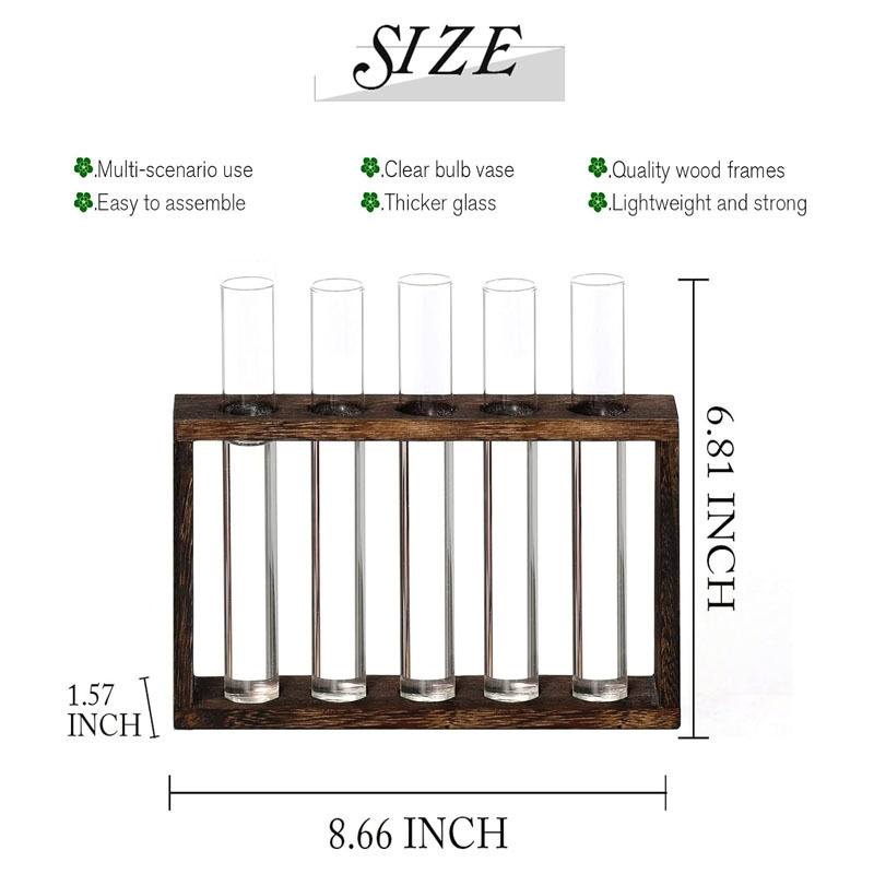 Wall Hanging Terrarium Planter with 5 Test Tubes,Wall Planters for Indoor Plants Plant Lover Gifts for Women Garden  Decoration