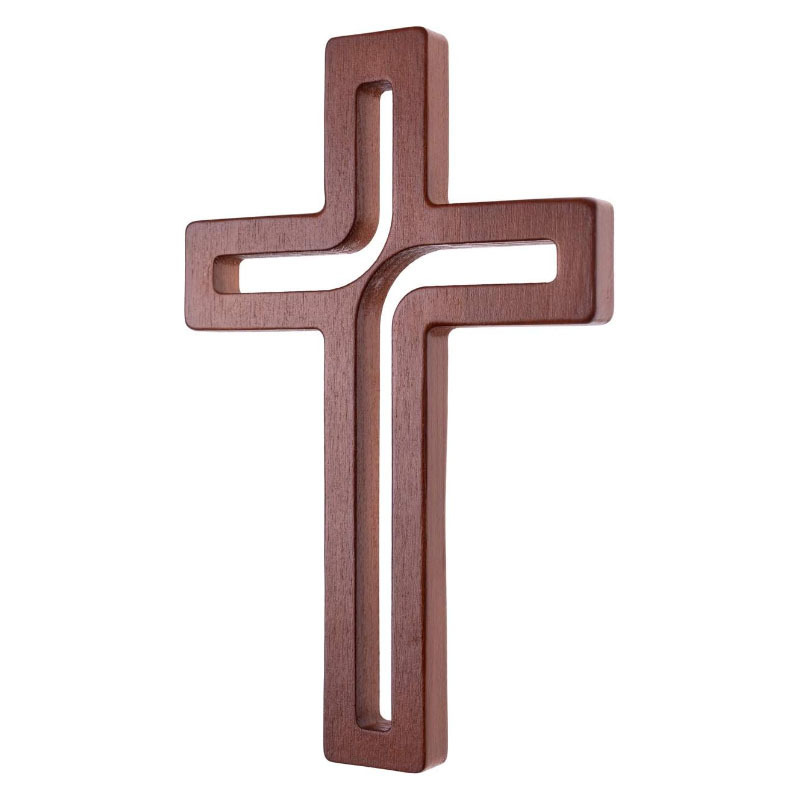 Wholesale Custom Home Decoration Easy Install Faith Accent Hanging Cross 10Inch Brown Wooden Cross Wall Cross