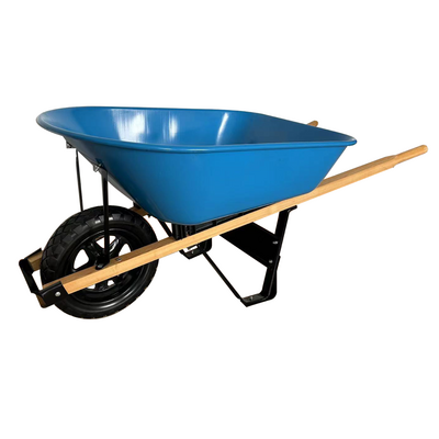 Wooden Handle Garden Steel Wheelbarrow with pneumatic wheel