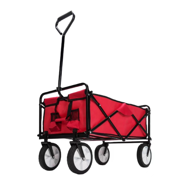 Multipurpose Outdoor Foldable Utility Beach Trolley Cart Beach Wagon 4 Wheels Garden Wagon Cart