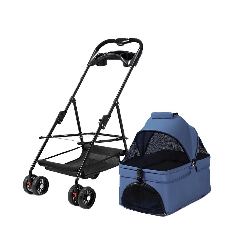 Newly Arrived Lightweight and Foldable Outdoor Pet Cart Easy to Fold Portable Hand Trolley for Small Dogs and Cats Travel