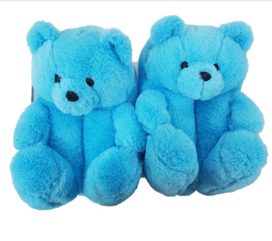 wholesale cross-border hot teddy bear plush slippers teddy bear slippers