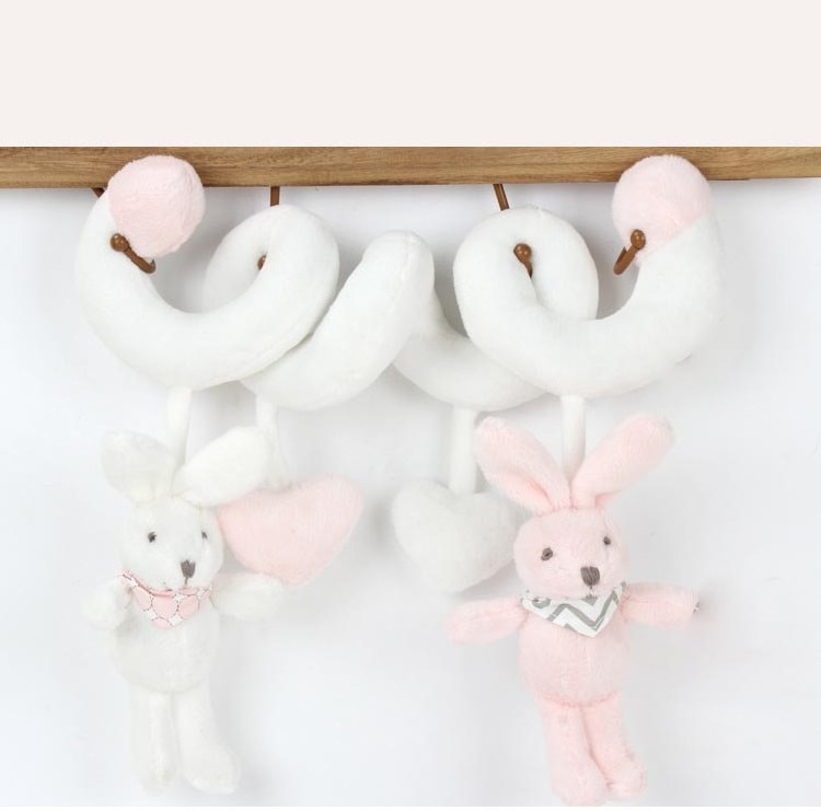 Crib Cute rabbit Design Activity Spiral Plush Toys Stroller  Toy