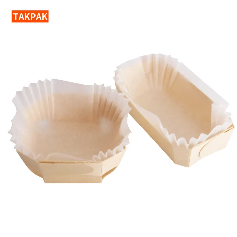 High Quality Diaposabl Wooden Cake Ramekin Personalized Cheap Wooden Bakeware