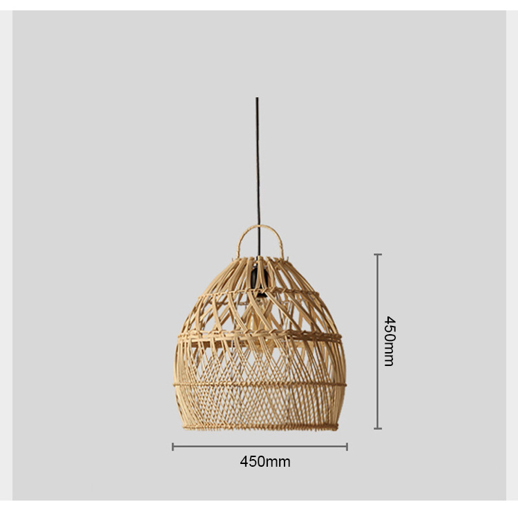 Hand Made Lampada De Rattan Bamboo Drop Lights For Bedroom Living Room Wicker Retro Lamp Oversizedr Rattan Ceiling Light