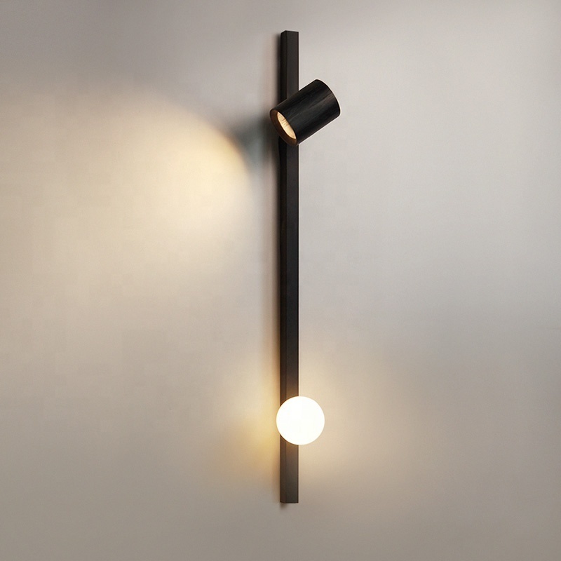 Minimalism Nordic style Black LED Wall Sconce for Beside Living Room Hotel  customized wall Light