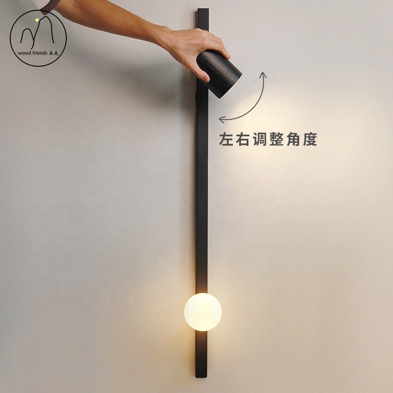 Minimalism Nordic style Black LED Wall Sconce for Beside Living Room Hotel  customized wall Light