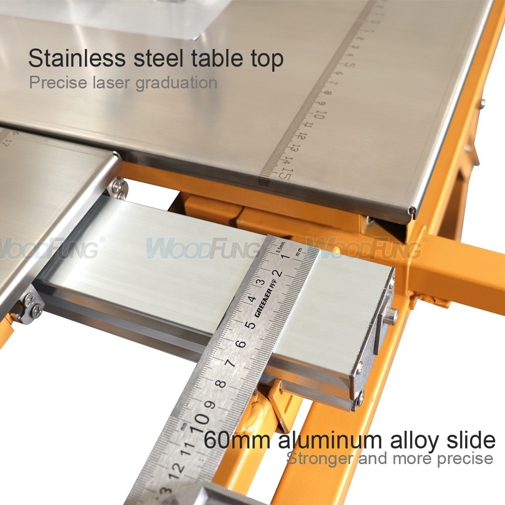 small Swing arm dust free folding precision sliding table saw for panel cutting wood cutting machine