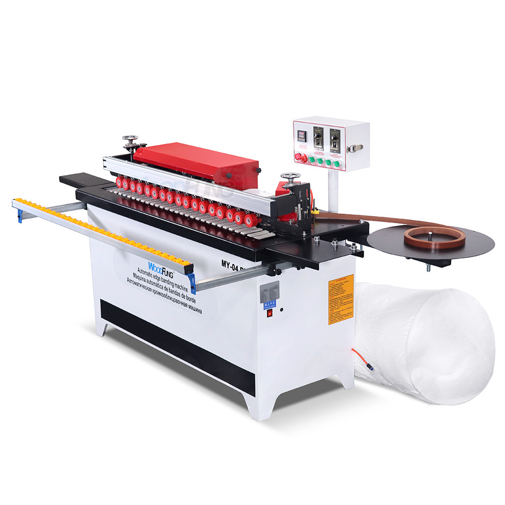 new design automatic mini edge banding machine with gluing and trimming for pvc with pro-filling press roller