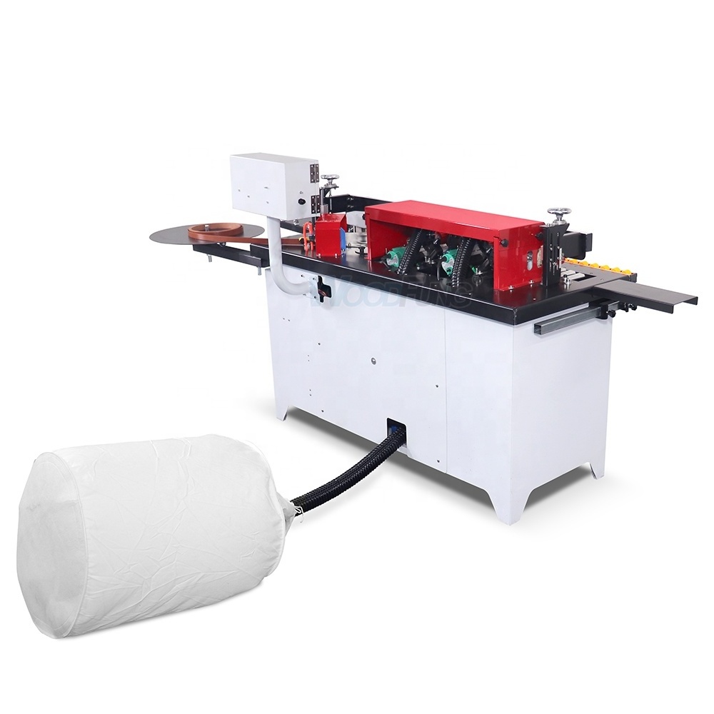 automatic mini edge banding machine with gluing and trimming for pvc with pro-filling press roller