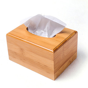 Wholesale Customize Modern Reusable Napkin Holder Organizer Customize Home Dispenser Cover Square Bamboo Facial Tissue Box