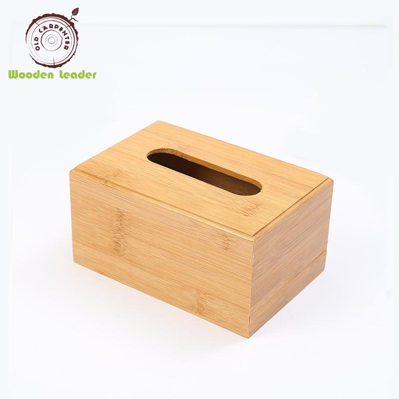 Wholesale Customize Modern Reusable Napkin Holder Organizer Customize Home Dispenser Cover Square Bamboo Facial Tissue Box