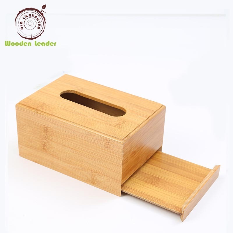 Wholesale Customize Modern Reusable Napkin Holder Organizer Customize Home Dispenser Cover Square Bamboo Facial Tissue Box