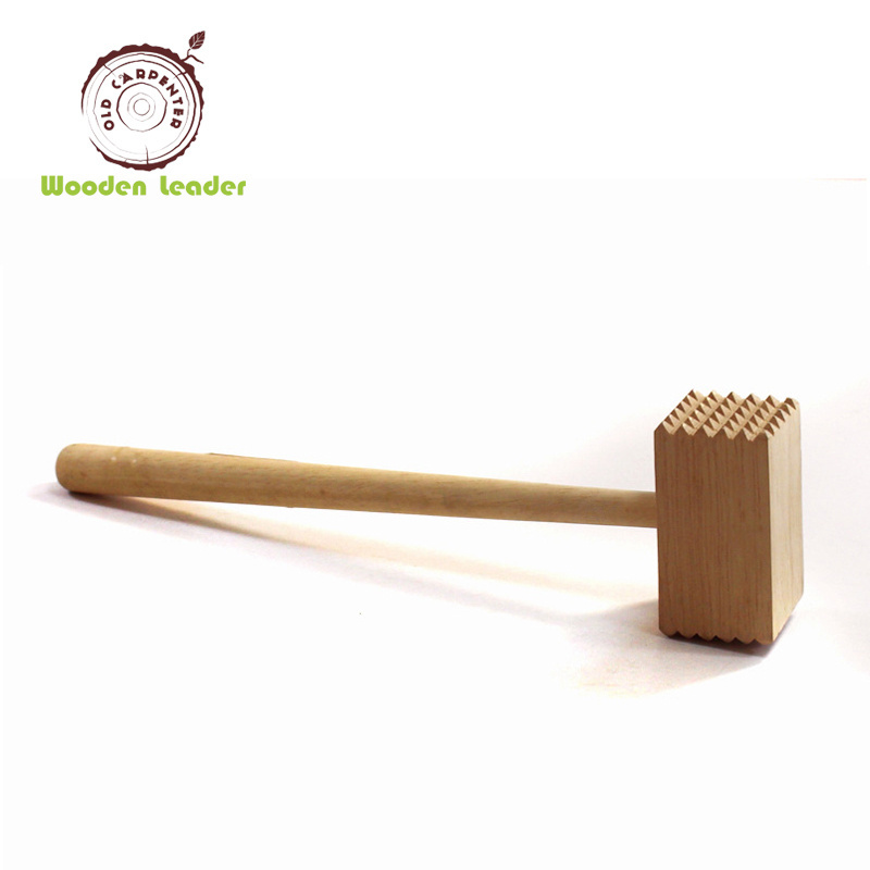 Hot Selling High Quality Kitchenware Utensil Tenderiser Wooden Meat Tool Mallet With SharpTeeth