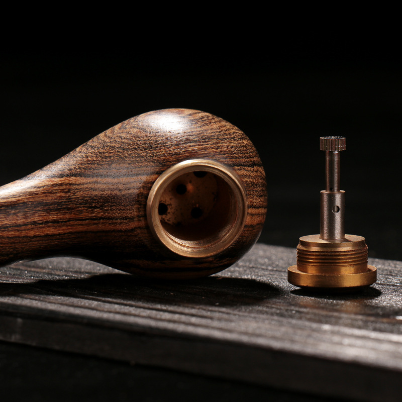 Wholesale Solid Wood Bent Handmade Smoking Pipe Tip Filter Mouthpiece Men's Portable Dry Tobacco Pipe