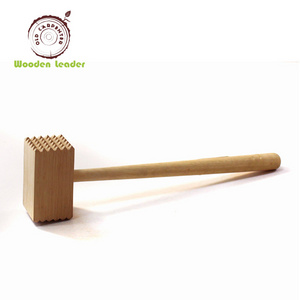 Hot Selling High Quality Kitchenware Utensil Tenderiser Wooden Meat Tool Mallet With SharpTeeth