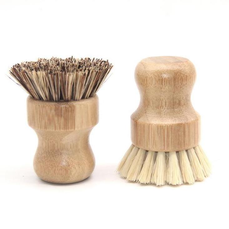 Natural Bristle Brush With bamboo handle Pot Brush Dishwasher Cleaning Brush for Kitchen