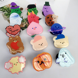 3D Cartoon Animal Halloween Ghost Pumpkin Cute Cell Phone Folding Stand Acrylic Epoxy Holder Customize