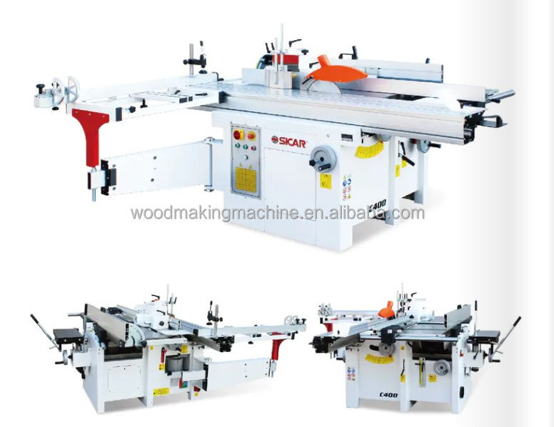 C400 5 function woodworking and Multi function universal wood combination machine with sliding table