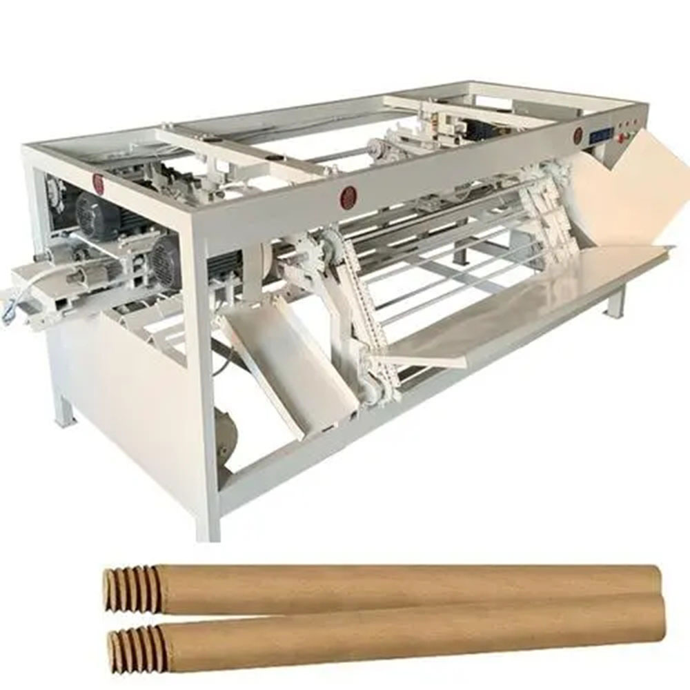 Full automatic Broom stick machine wooden stick broom handle round thread dowel cutter round wood rod machine