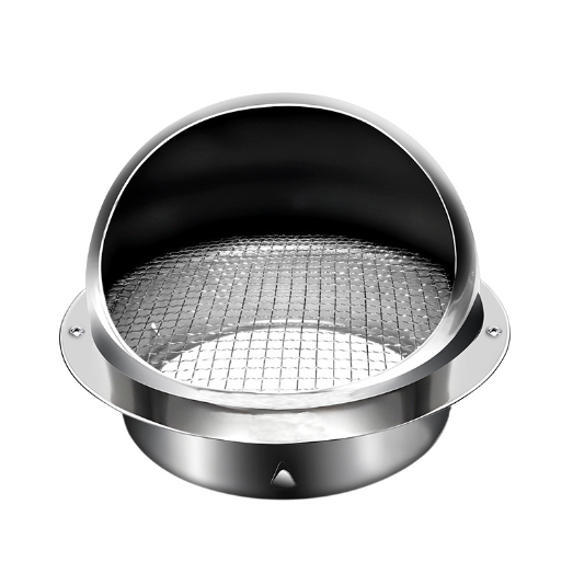 Factory customized Stainless Steel Round Bull Nosed Outlet Ventilation Grill Hood Cap with Mesh square rain cap