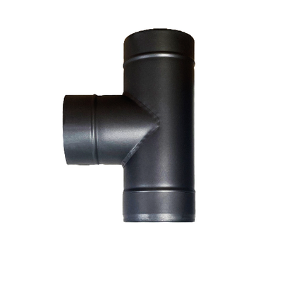 OEM black chimney flue pipe tee for wood fireplace chimney pipe tee single wall chimney pipe