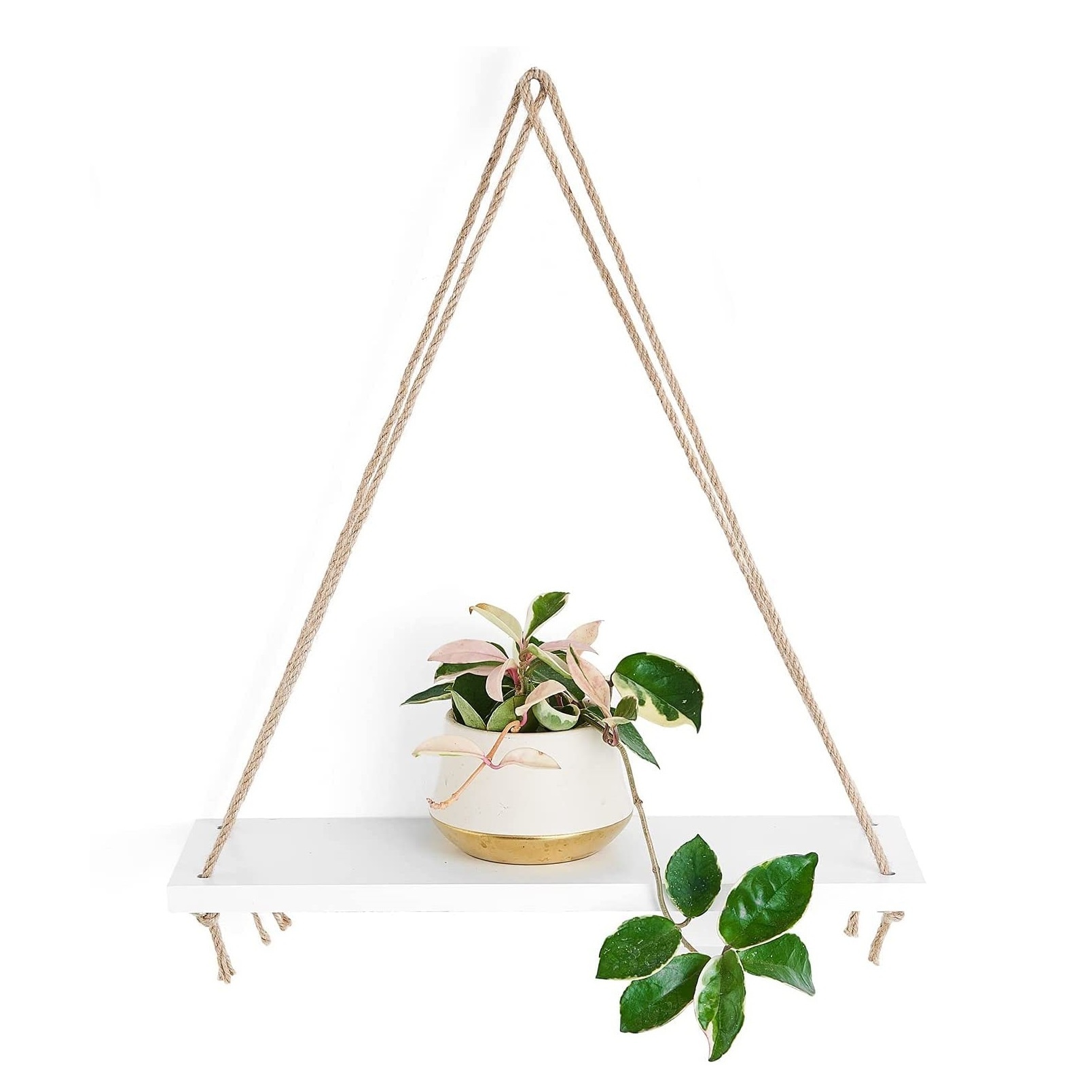 Living Room Wooden Hanging Swing Rope Floating Shelves Rope hanging shelf wall rope wall mount shelf