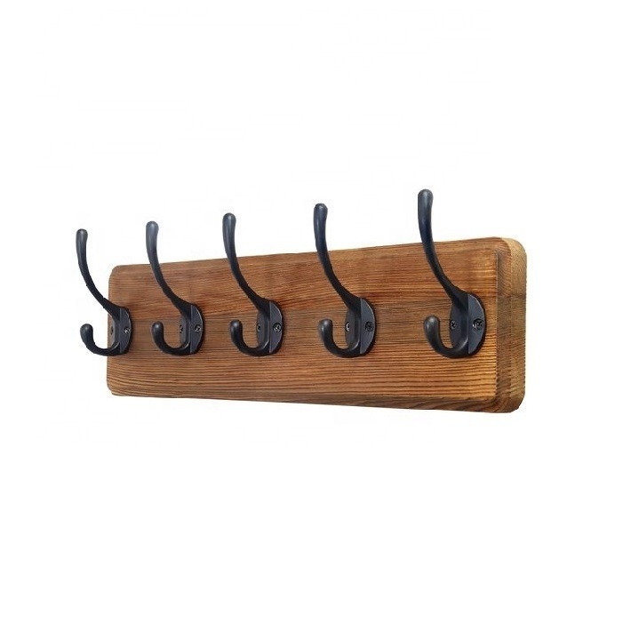 Industrial Wood Coat Rack Hook Entryway Shelf Mid Century Modern Wall Shelves home storage & organization