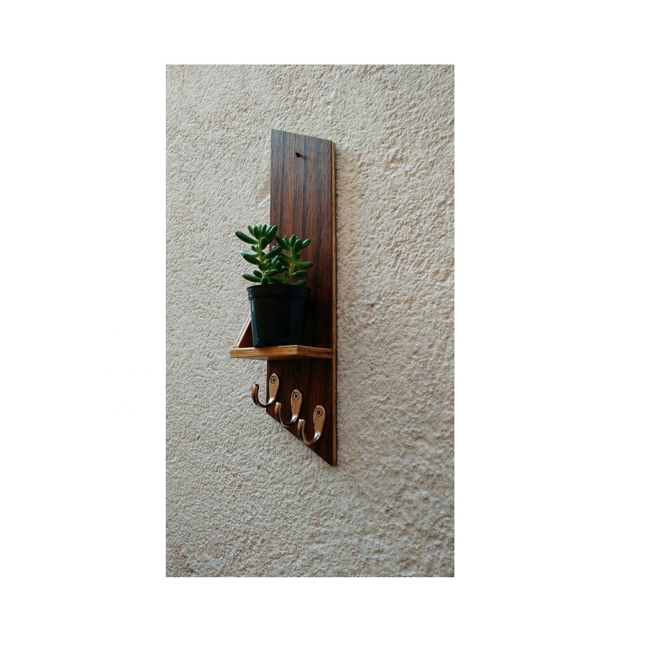 Industrial Wood Coat Rack Hook Entryway Shelf Mid Century Modern Wall Shelves home storage & organization