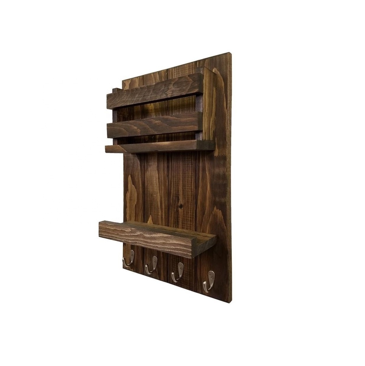 Harvest Rustic Large Vertical Organizer entryway Wall Mounted Organizer Mail Holder Display Shelf