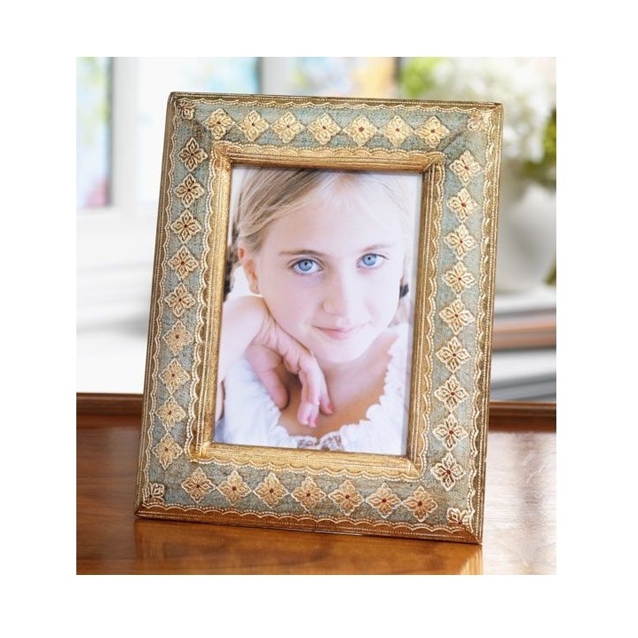 Gold Picture Frame Ornate Photo Frame Ornate Textured Hand Crafted Resin Picture Frame with Easel