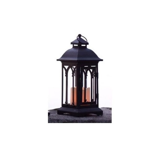 American Outdoor Iron Candlestick Lantern Glass Lantern Ground Mounted Lamp Metal Candle Holders Lanterns and Candle