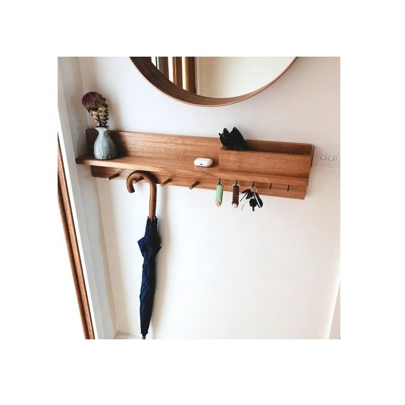 Hand made wooden wall coat Heavy Duty Wood Towel Rack Hat Hanger Single Organizer Decorative Wall Mounted Wooden Coat Hooks