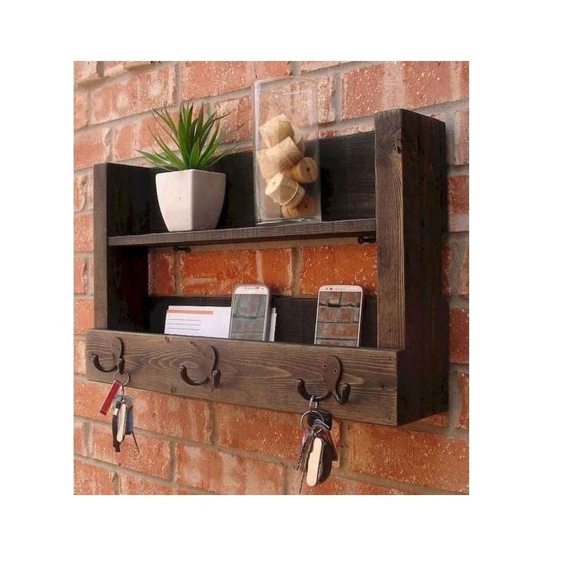 Hand made wooden wall coat Heavy Duty Wood Towel Rack Hat Hanger Single Organizer Decorative Wall Mounted Wooden Coat Hooks