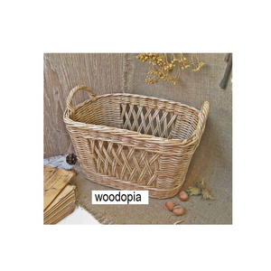 Top wedding handles food fruit hamper natural Christmas decorations handmade willow rattan wicker empty flower gift basket