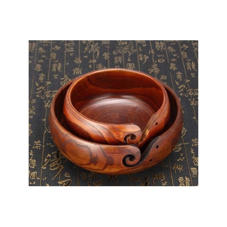 High Quality Handcrafted Painted Wooden Yarn Storage Bowl Yarn Holder Dispenser for Knitting & Crochet