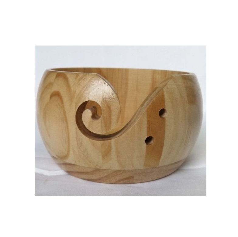 High Quality Handcrafted Painted Wooden Yarn Storage Bowl Yarn Holder Dispenser for Knitting & Crochet