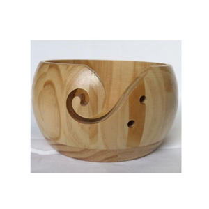 High Quality Handcrafted Painted Wooden Yarn Storage Bowl Yarn Holder Dispenser for Knitting & Crochet