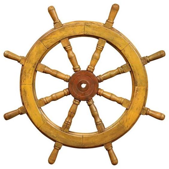 Admirable Design Mediterranean Nautical Wooden Boat Ship Wheel Helm Home Wall Party Decoration Blue at Discounted Price