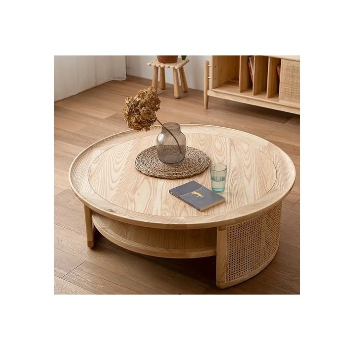 Round Coffee Table Modern Living Room Furniture Fancy Indian carved mango wood coffee table