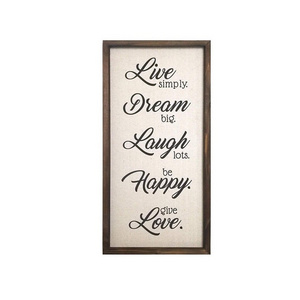 Trending design Best Selling Factory custom Inspirational Quotes Wall Hanging Frame Live Love Laugh For Living Room