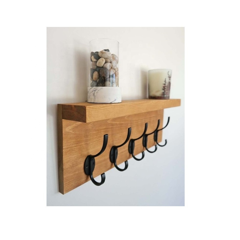 Coat Rack with storage cubby shelf entryway key holder Wall Mounted Coat Rack with cube storage