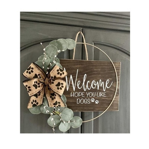 Welcome Sign for Front Porch Rustic Wooden Door Hanger Farmhouse Front Door Decorations for Home